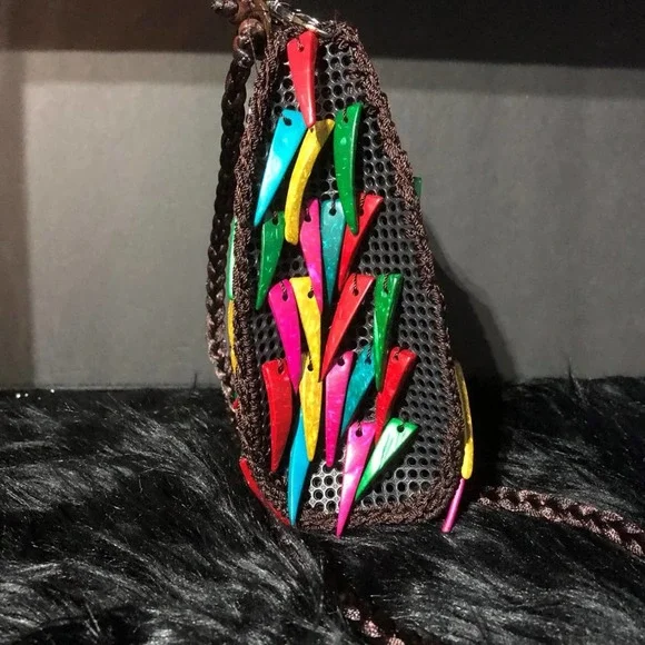 Quirky & Fun, Vividly Colored Coconut Shell Beaded Purse NWT - Picture 5 of 7
